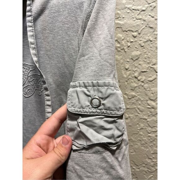 Tommy Hilfiger Grey Snap Button Up Woman’s Hoodie Size 1X -Flaw On Sleeve - Picture 10 of 16